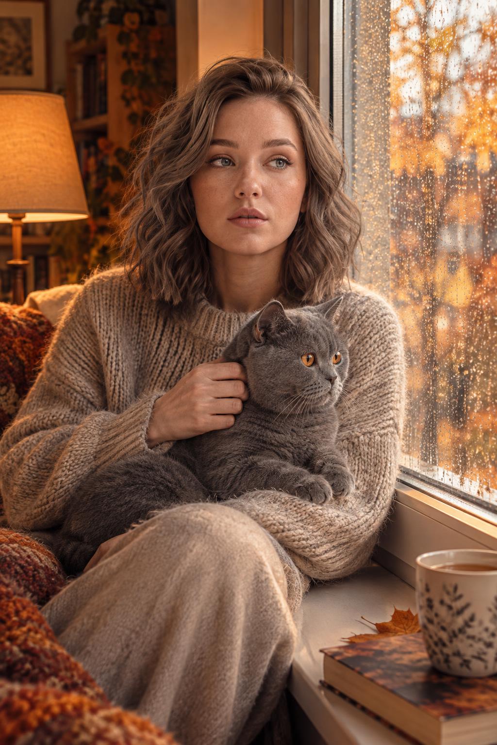 Кот и дождь