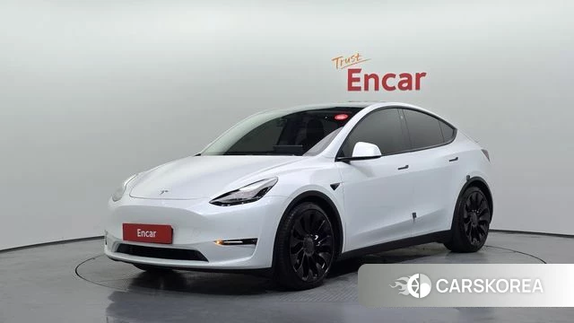 Tesla Model Y 2021 Белый из Кореи