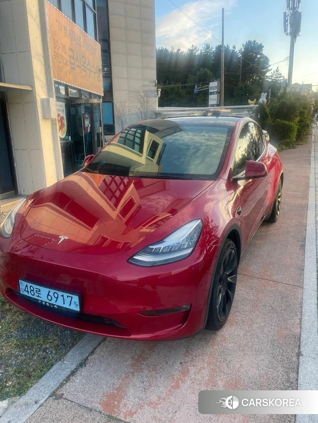Tesla Model Y 2021 Красный из Кореи