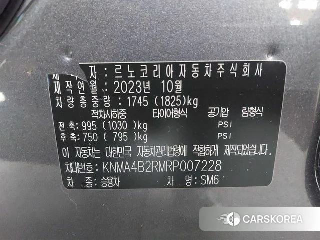Renault Korea (Samsung) The New SM6 2024 Серый из Кореи, фото 2