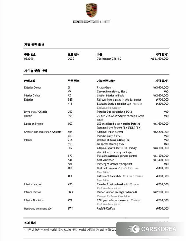 Porsche 718 Boxster 2022 Зеленый из Кореи, фото 2