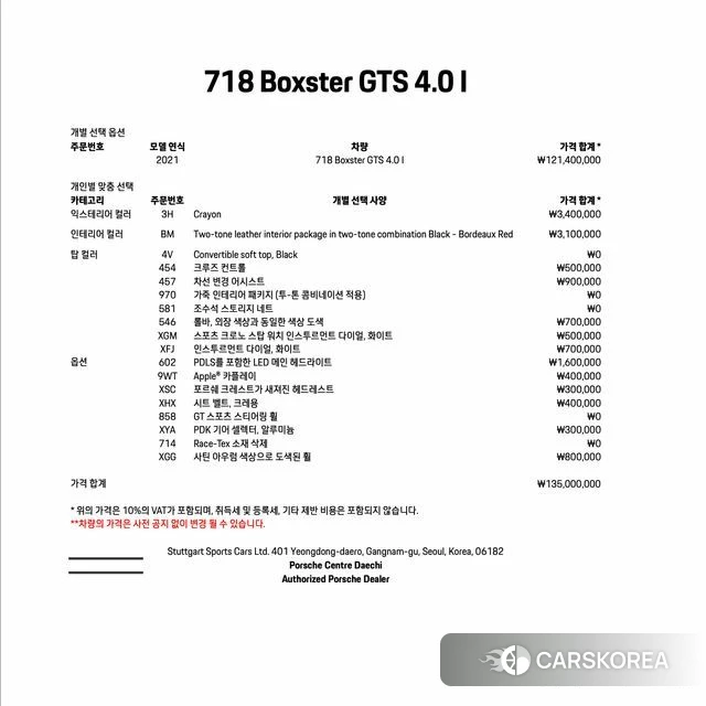 Porsche 718 Cayman id 4951746 из Кореи 7