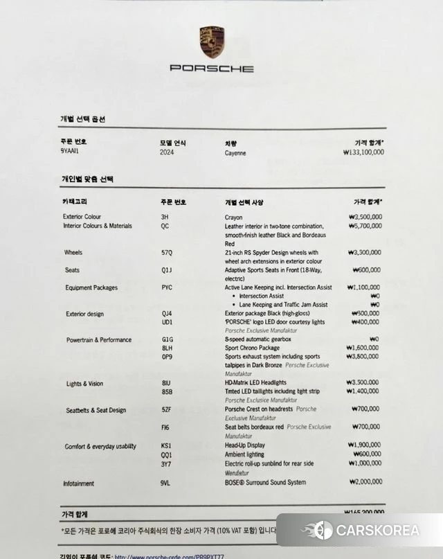 Porsche Cayenne (PO536) id 4719976 из Кореи 11
