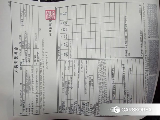 Toyota Highlander 4th Generation id 4969409 из Кореи 11