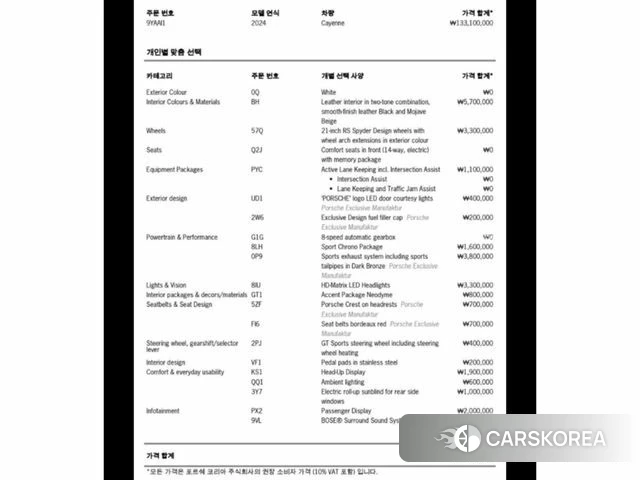 Porsche Cayenne (PO536) id 4715368 из Кореи 11
