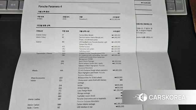 Porsche Panamera (971) id 4765302 из Кореи 11