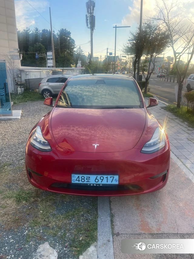 Tesla Model Y 2021 Красный из Кореи, фото 5