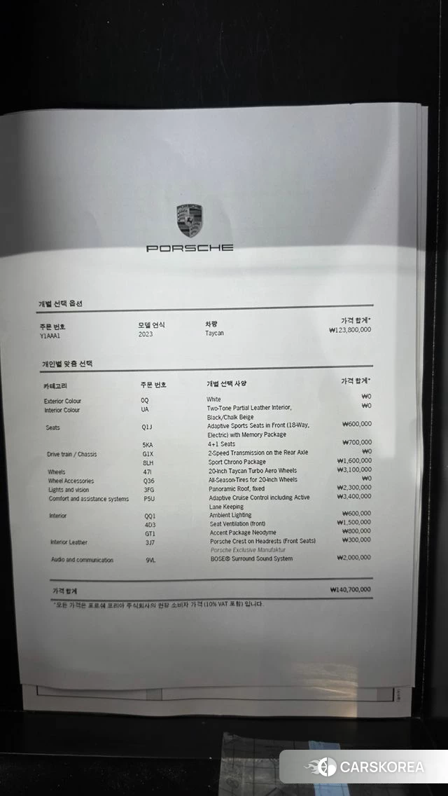 Porsche Taycan id 4905033 из Кореи 21