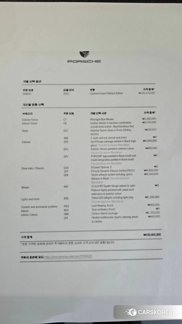 Porsche Cayenne (PO536) id 4965418 из Кореи 30