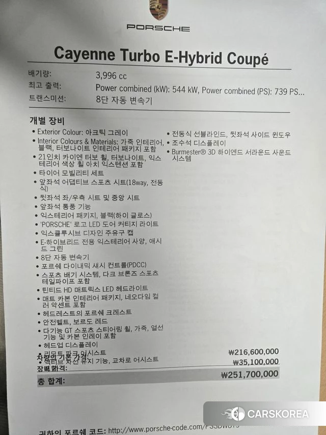 Porsche Cayenne (PO536) id 4964289 из Кореи 31