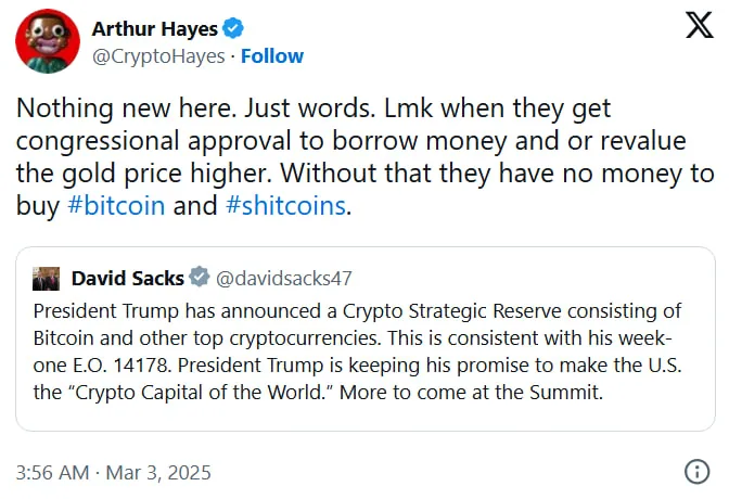 Крипторезерв США: нужен ли он без биткоина? Споры Coinbase и BitMEX