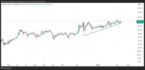 Monero (XMR) растет на 5%, опережая рынок: трейдеры уверены в росте