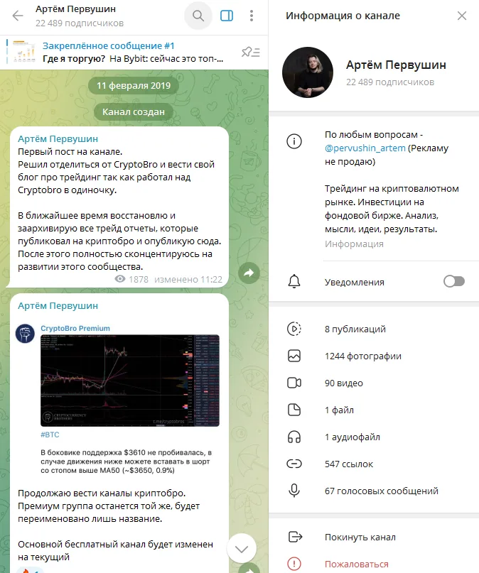 артём первушин тг канал
