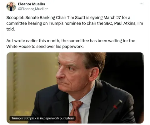 Пол Аткинс может возглавить SEC: финальный этап согласования