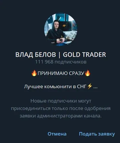Канал Влад Белов Gold Trader: отзывы подписчиков и обзор услуг проекта Gld Vlad