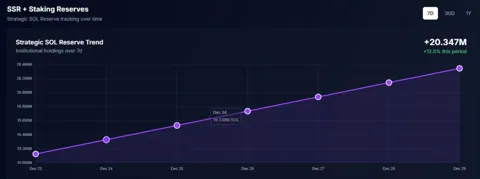 Казначейские компании и ETF аккумулировали почти 5% предложения Solana в 2025 году