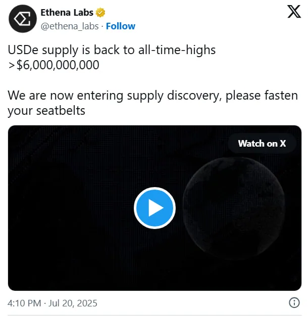 Ethena обновила максимум после покупки Артуром Хейсом 2 млн ENA-токенов