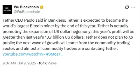 Tether выходит в майнинг биткоина и товарную торговлю: цель — стать крупнейшим игроком