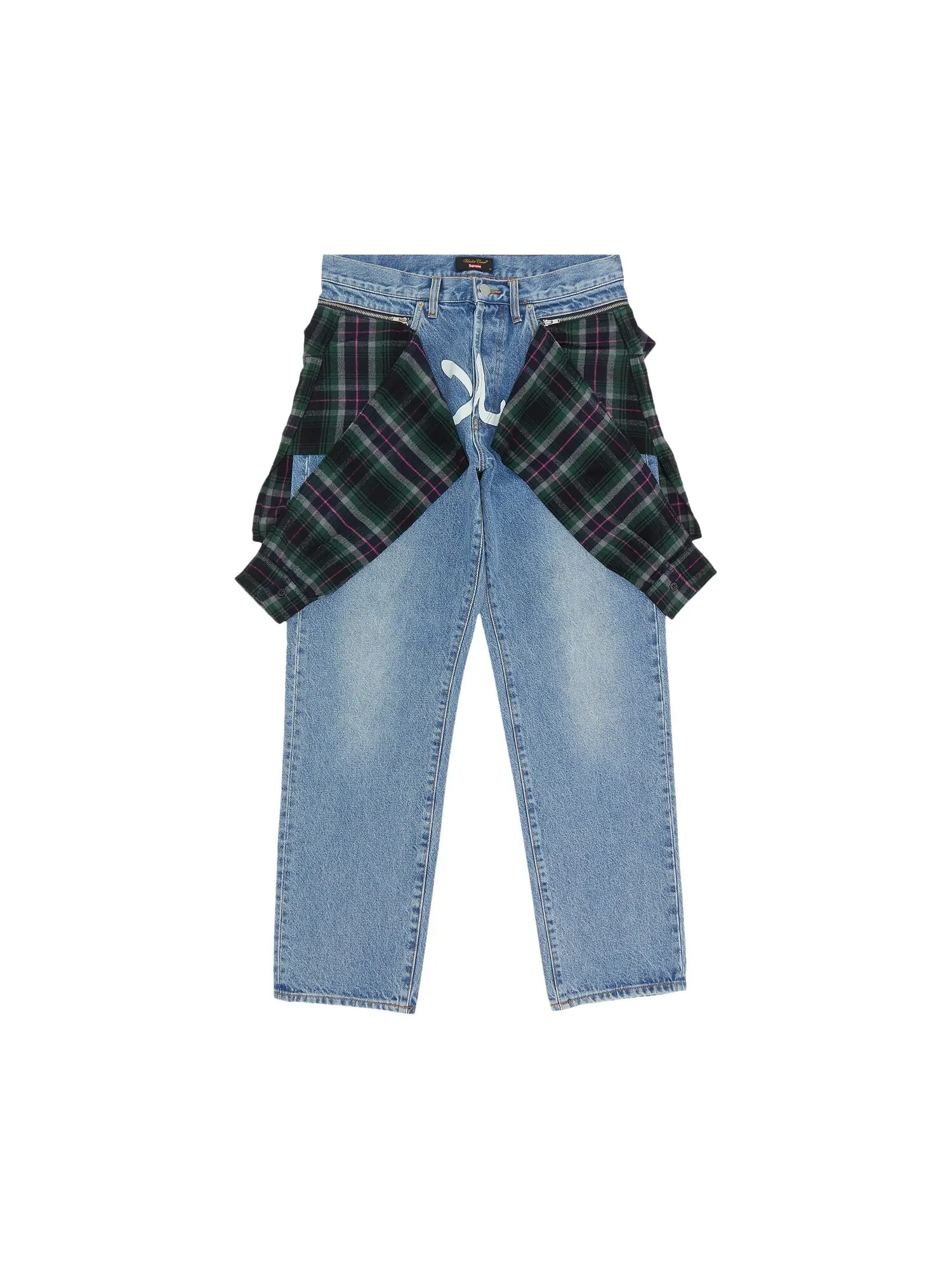 Многослойные джинсы Supreme x UNDERCOVER Washed Indigo — изображение 1 из 3, индиго