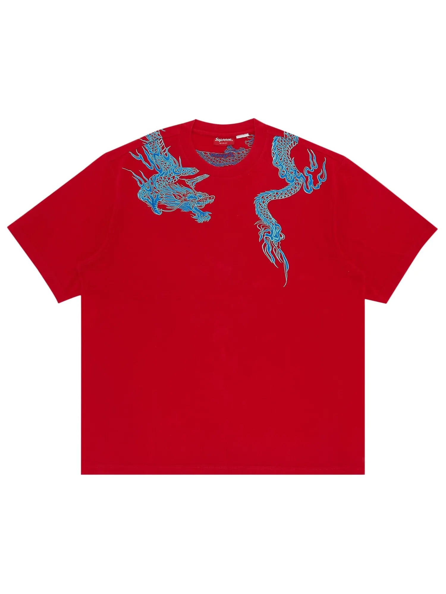 Топ с короткими рукавами и запахом Supreme Dragon — изображение 1 из 3, красный
