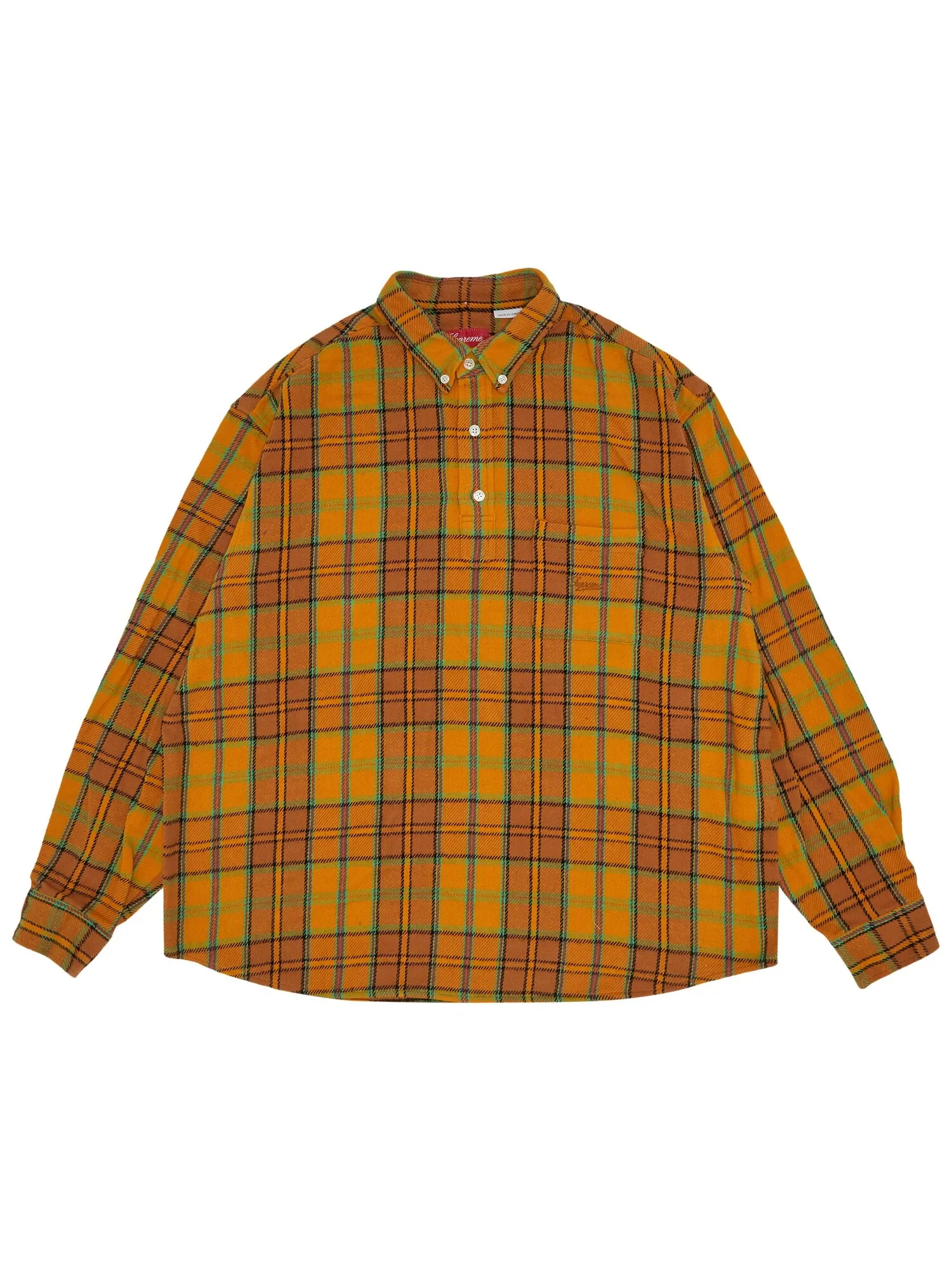 Фланелевая рубашка в клетку Supreme Pullover — изображение 1 из 3, золотистый