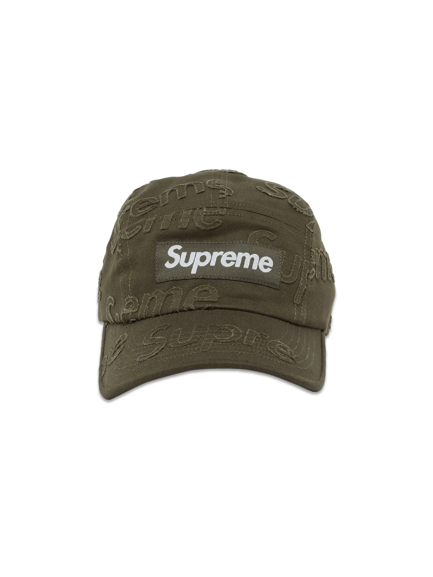 Саржевая кепка Supreme Lasered Оливковая — изображение 1 из 4, оливковый