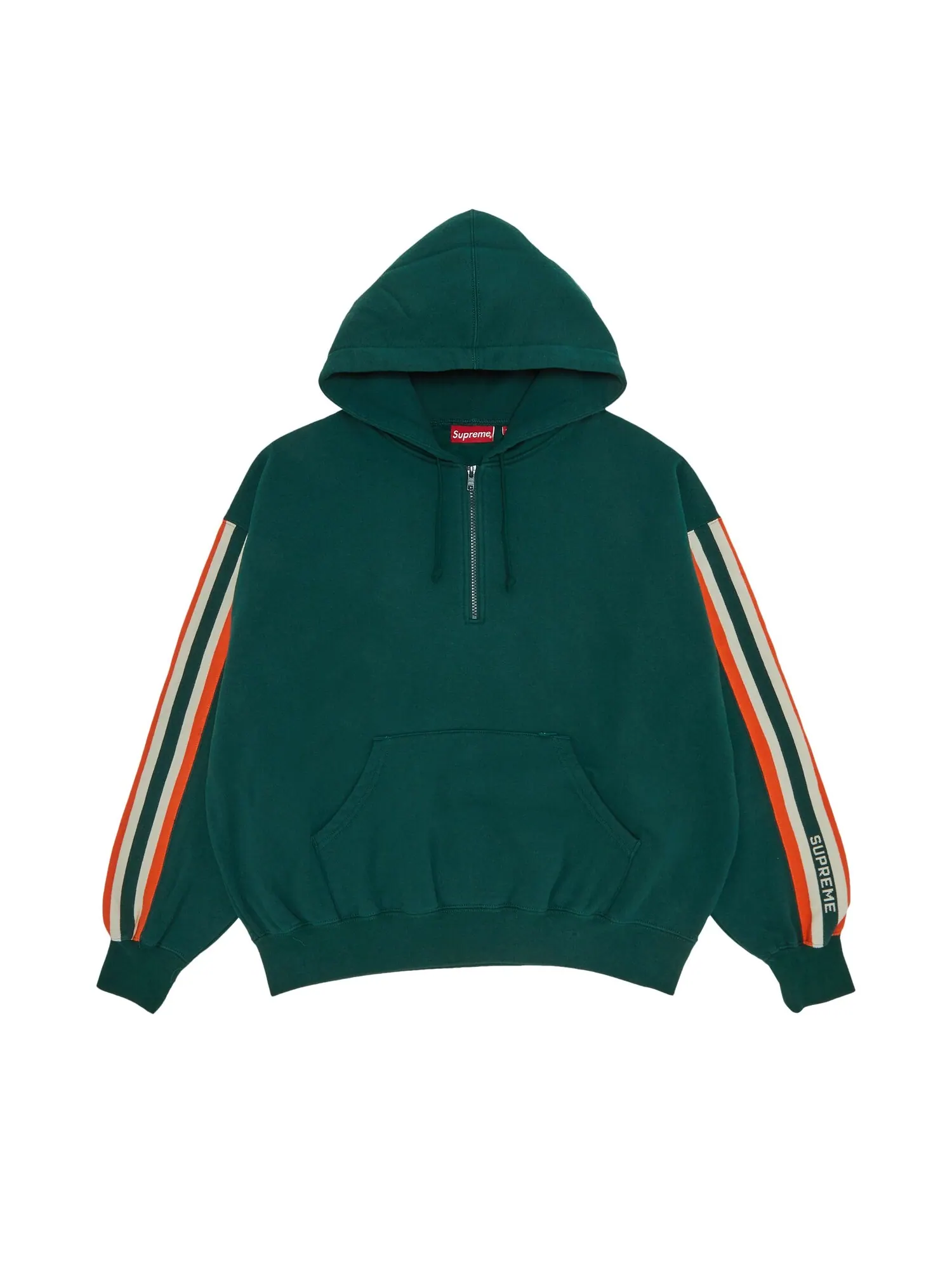 Толстовка Supreme с капюшоном на молнии до половины — изображение 1 из 3, зеленый