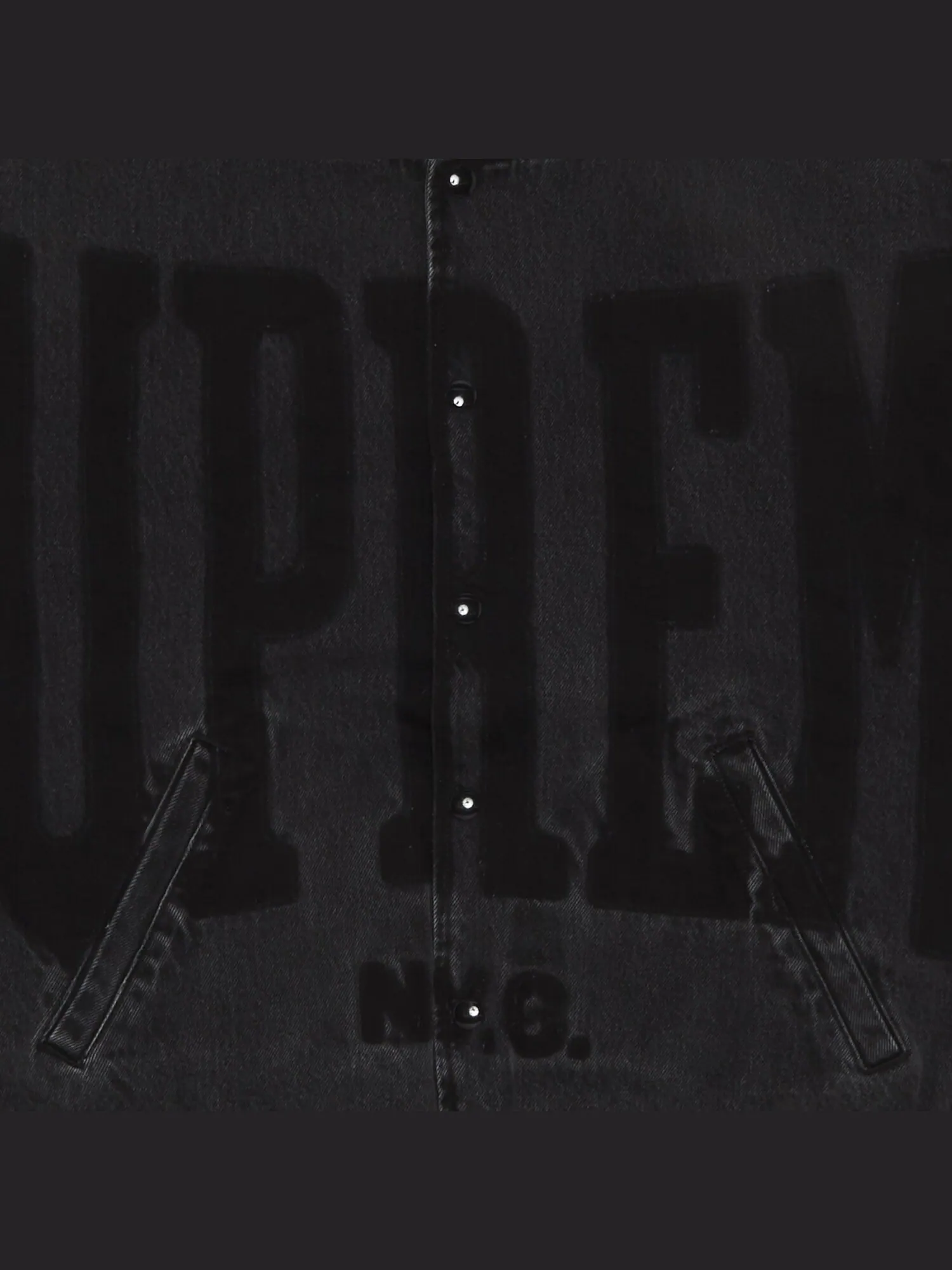 Университетская джинсовая куртка Supreme Washed Knockout Washed Black — изображение 3 из 3, черный