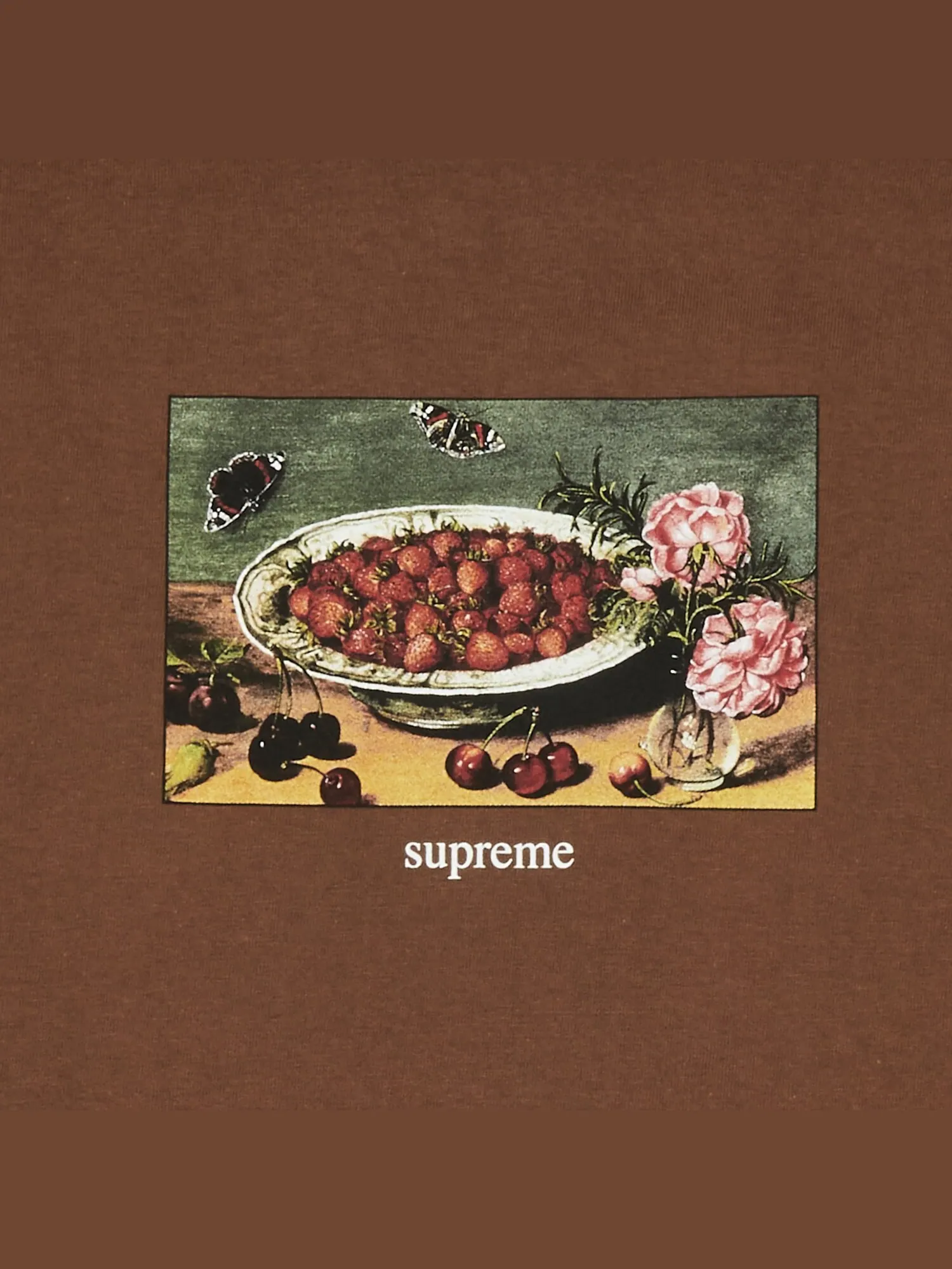 Футболка Supreme Strawberry — изображение 2 из 2, коричневый