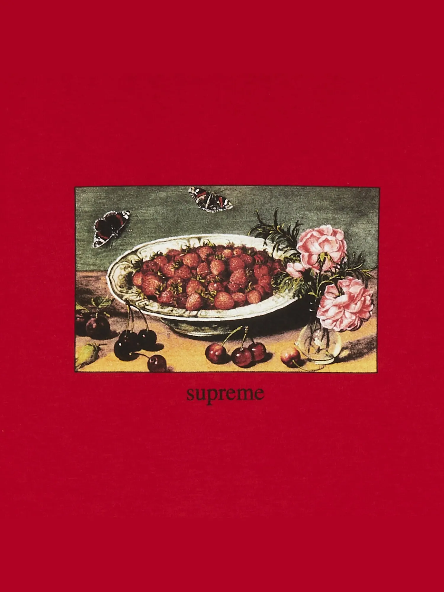 Футболка Supreme Strawberry Красная — изображение 2 из 2, красный