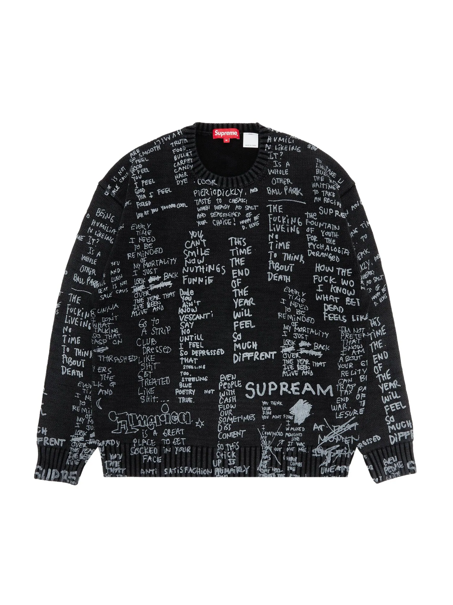 Свитер Supreme Gonz Poems Черный — изображение 1 из 3
