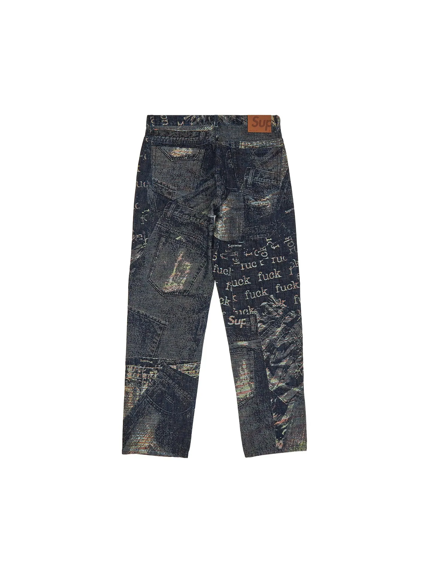 Джинсы Supreme Archive Denim жаккардовые стандартного цвета — изображение 2 из 3, синий