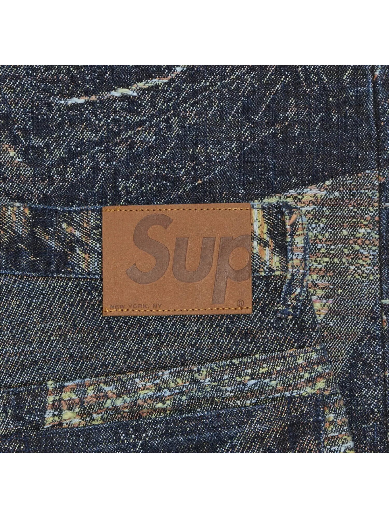 Джинсы Supreme Archive Denim жаккардовые стандартного цвета — изображение 3 из 3, синий