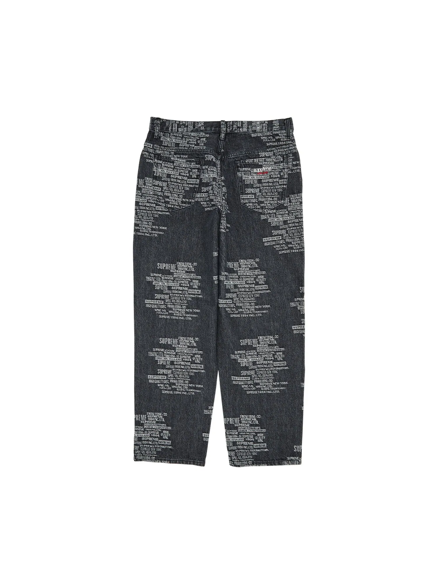 Жаккардовые мешковатые джинсы Supreme торговой марки Washed Black — изображение 2 из 3, черный