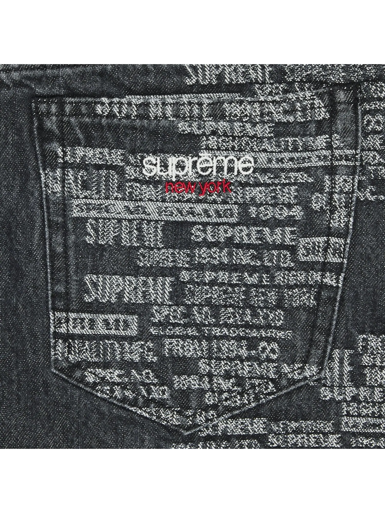 Жаккардовые мешковатые джинсы Supreme торговой марки Washed Black — изображение 3 из 3, черный