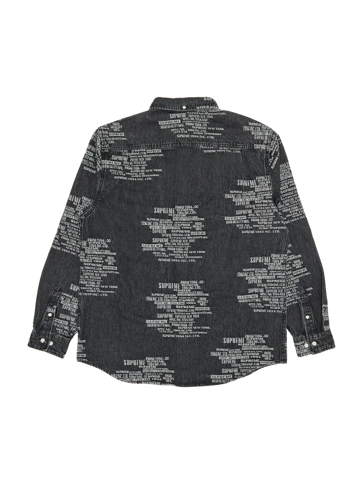 Жаккардовая джинсовая рубашка Supreme торговой марки Washed Black — изображение 2 из 3, черный