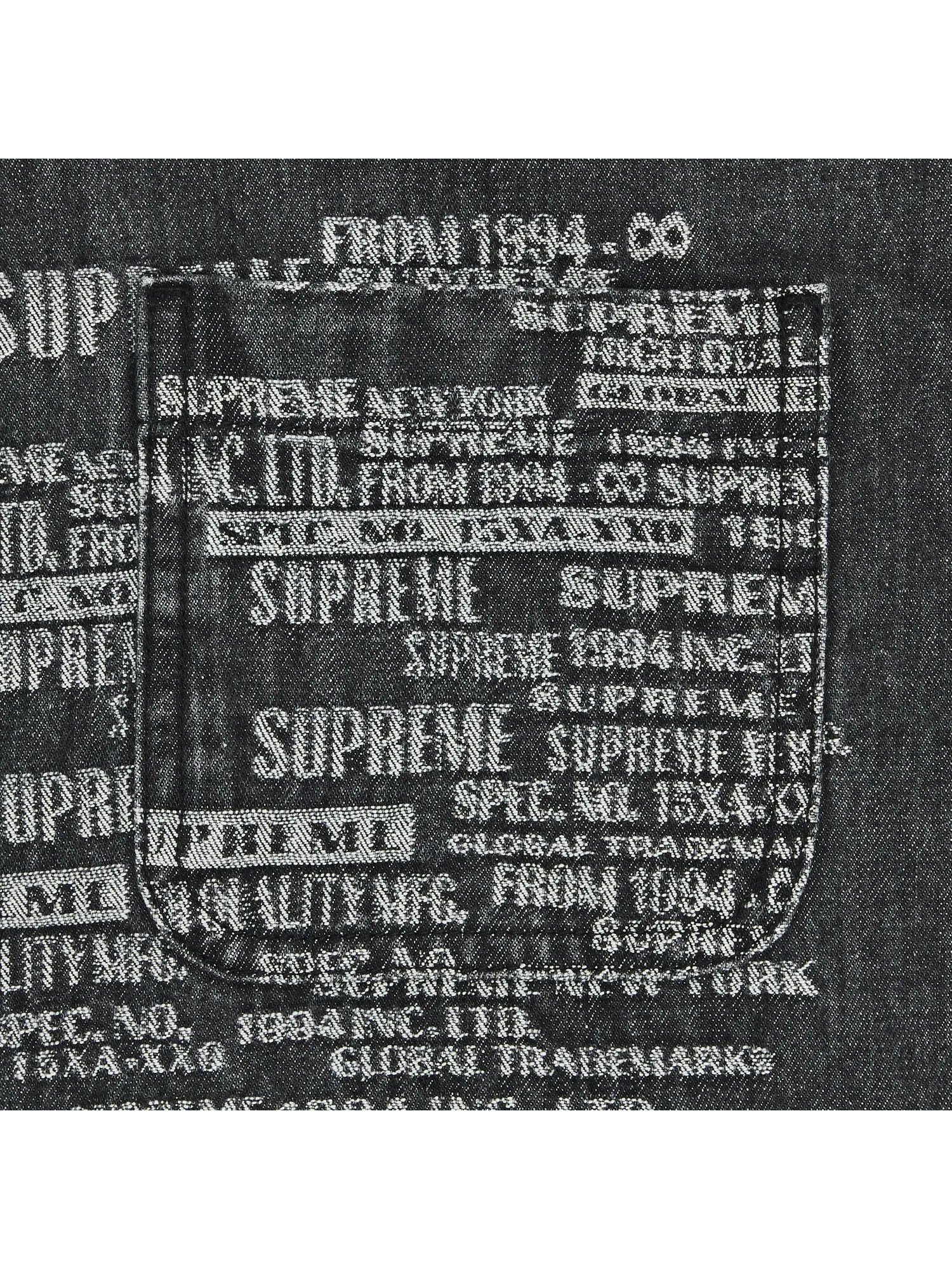 Жаккардовая джинсовая рубашка Supreme торговой марки Washed Black — изображение 3 из 3, черный