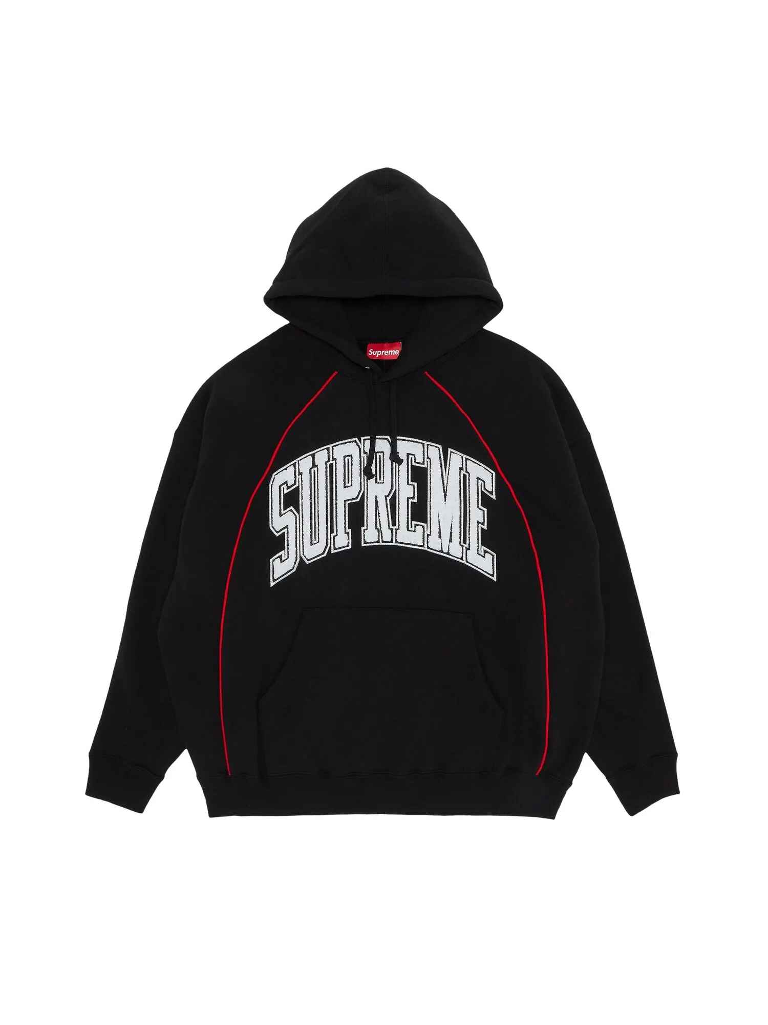 Толстовка с капюшоном Supreme Boxy Piping Arc — изображение 1 из 3, черный