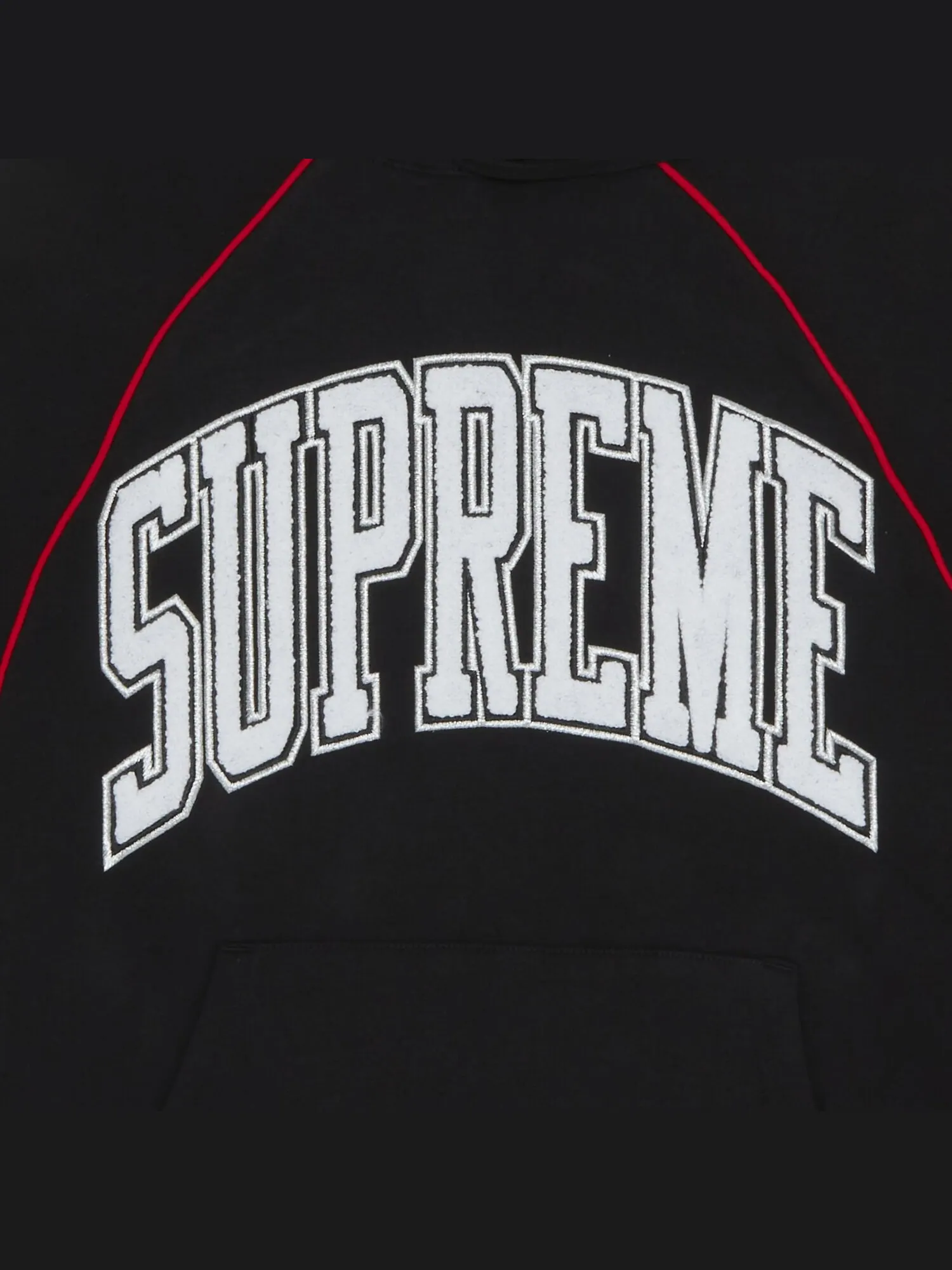Толстовка с капюшоном Supreme Boxy Piping Arc — изображение 3 из 3, черный