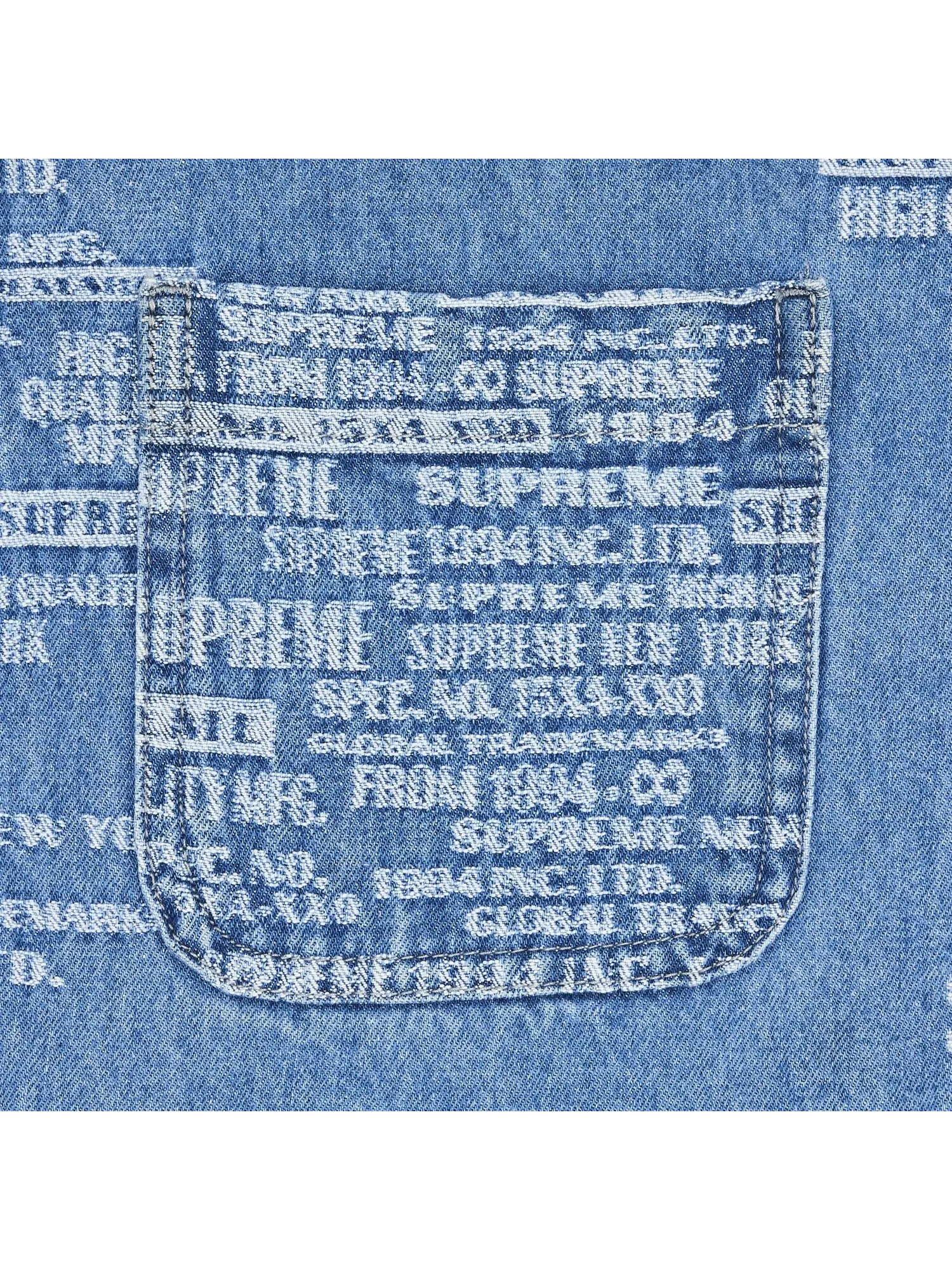 Жаккардовая джинсовая рубашка Supreme торговой марки Washed Blue — изображение 3 из 3, синий