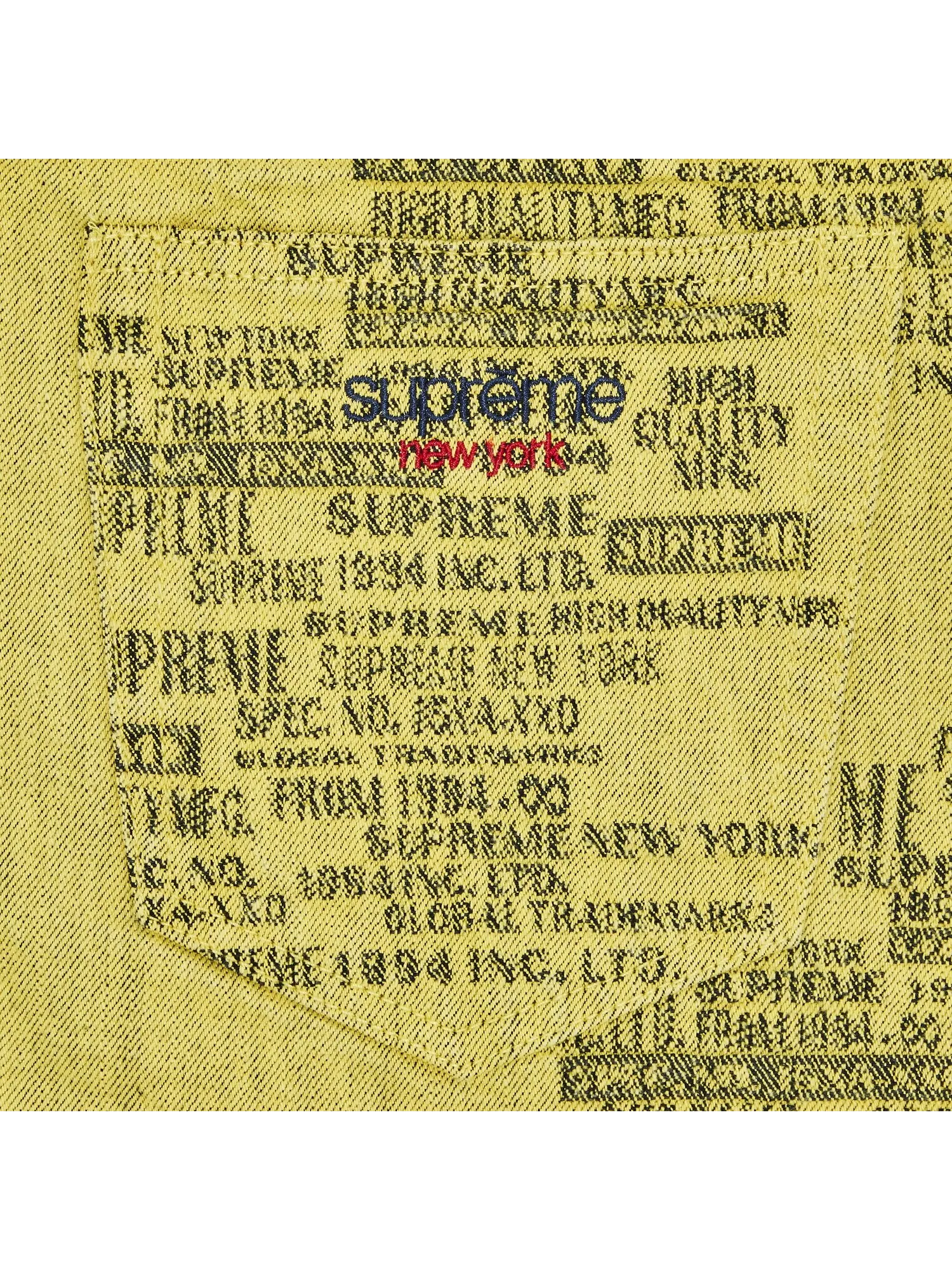 Жаккардовые мешковатые джинсы Supreme Trademark — изображение 3 из 3, желтый