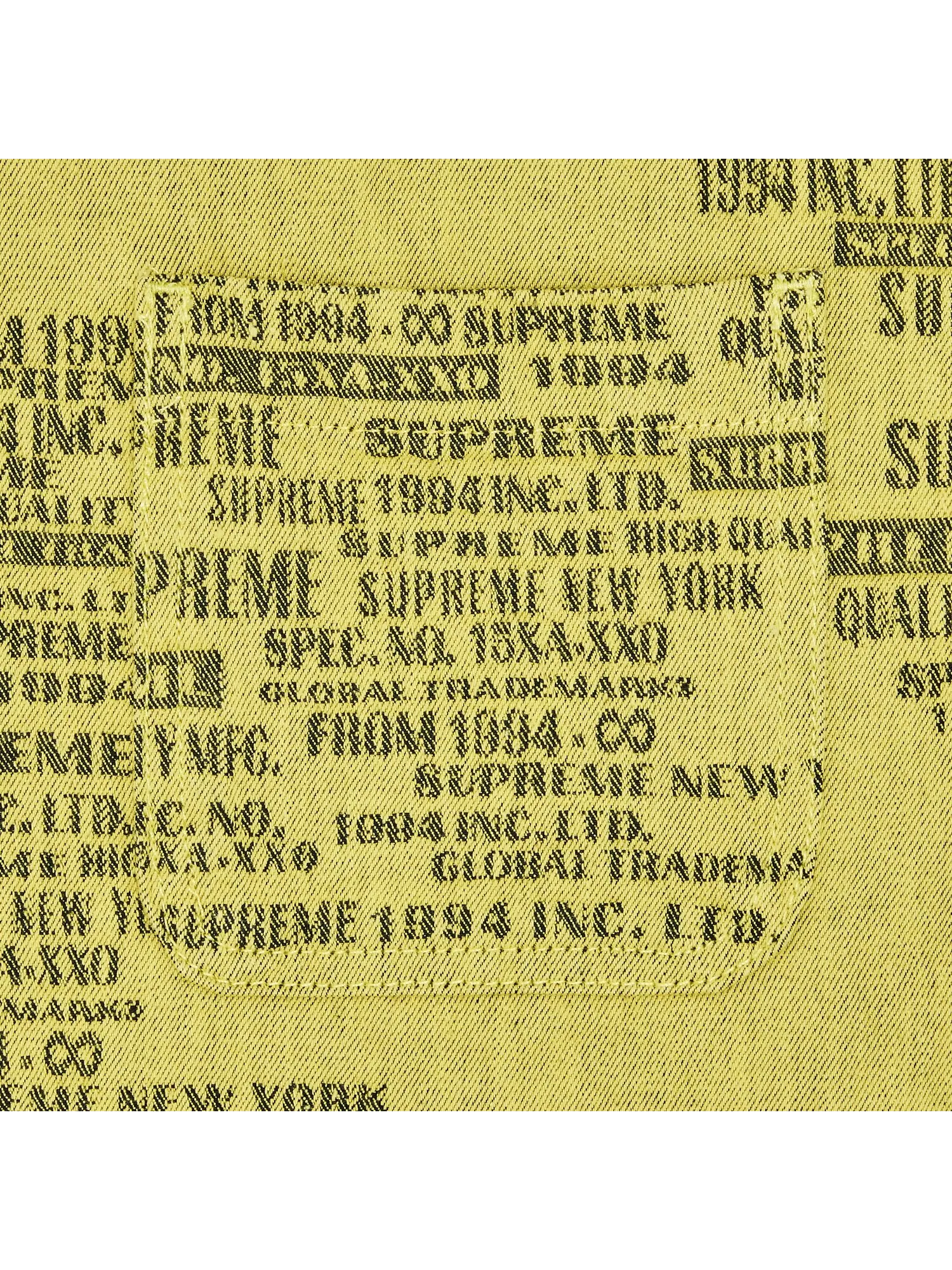 Жаккардовая джинсовая рубашка Supreme торговой марки Washed Yellow — изображение 3 из 3, желтый