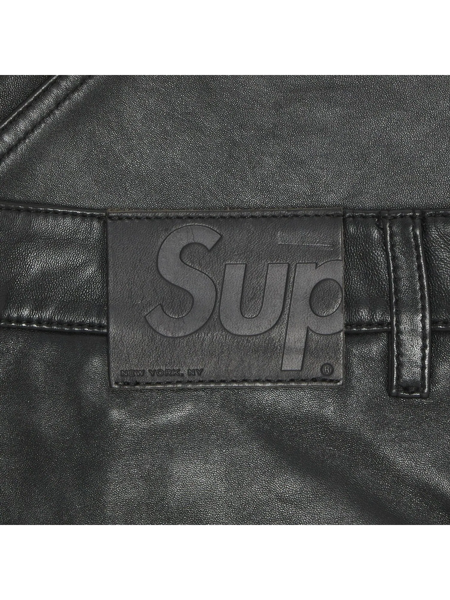 Кожаные брюки с двойным коленом Supreme — изображение 3 из 3, черный