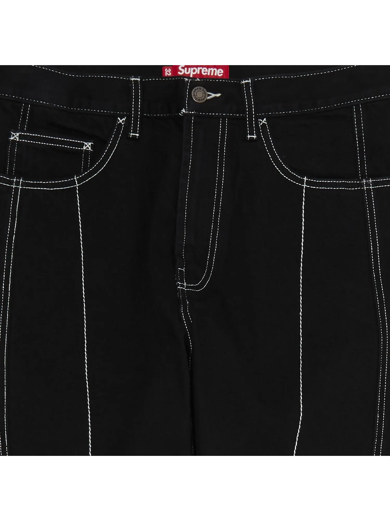 Джинсы свободного кроя Supreme с радиальной вышивкой — изображение 3 из 3, черный