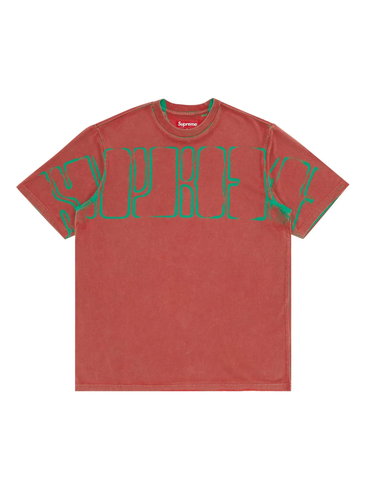 Топ с короткими рукавами Supreme Overprint Knockout — изображение 1 из 3, яркий красный