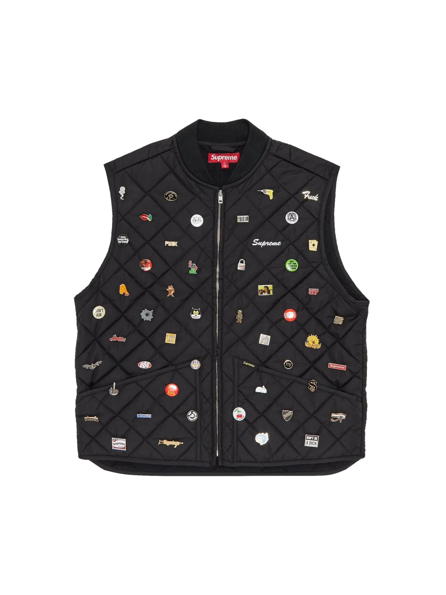 Стеганый рабочий жилет Supreme Pins — изображение 1 из 3, черный