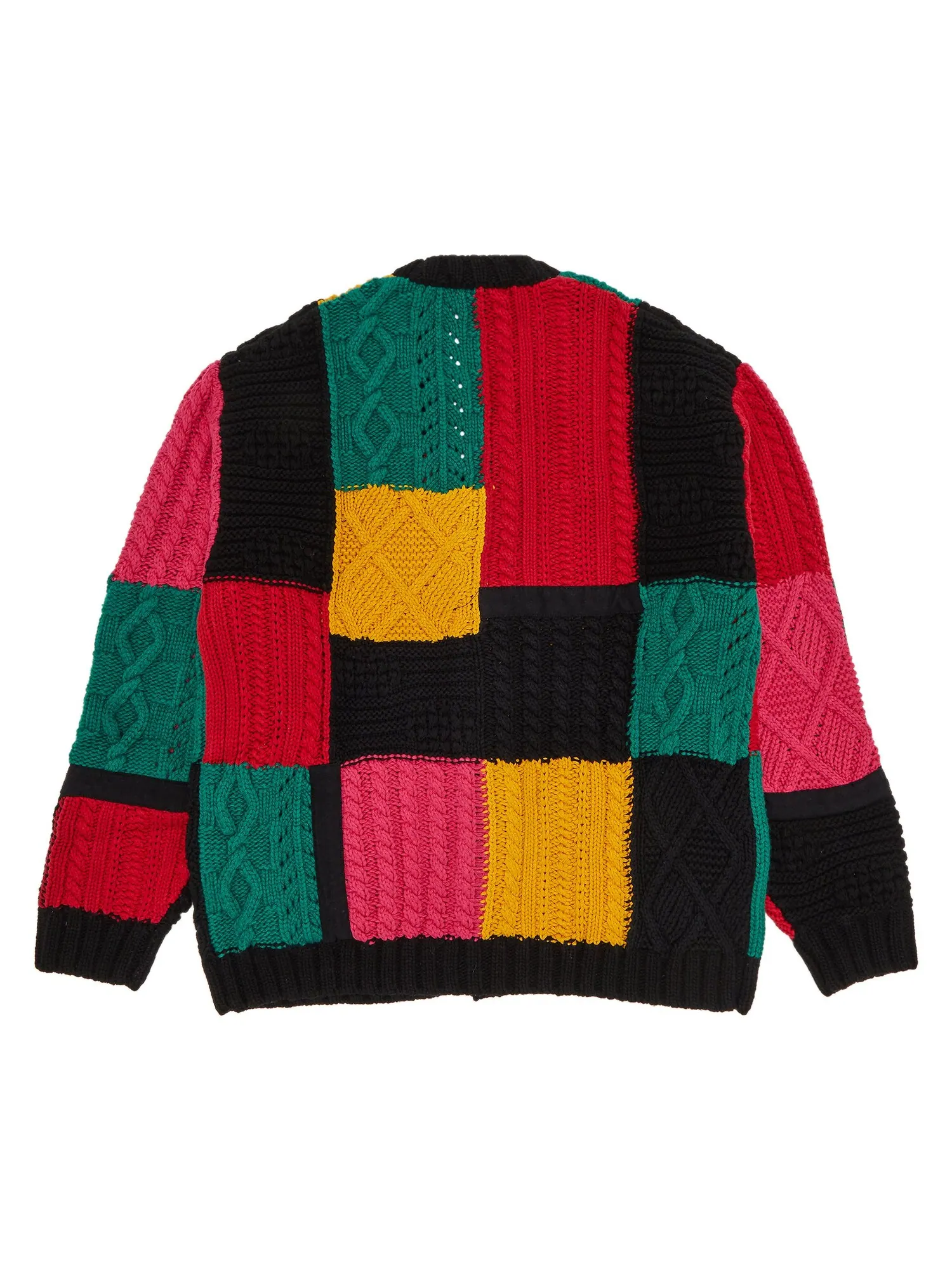 Кардиган вязанной вязки Supreme Patchwork — изображение 2 из 3, черный