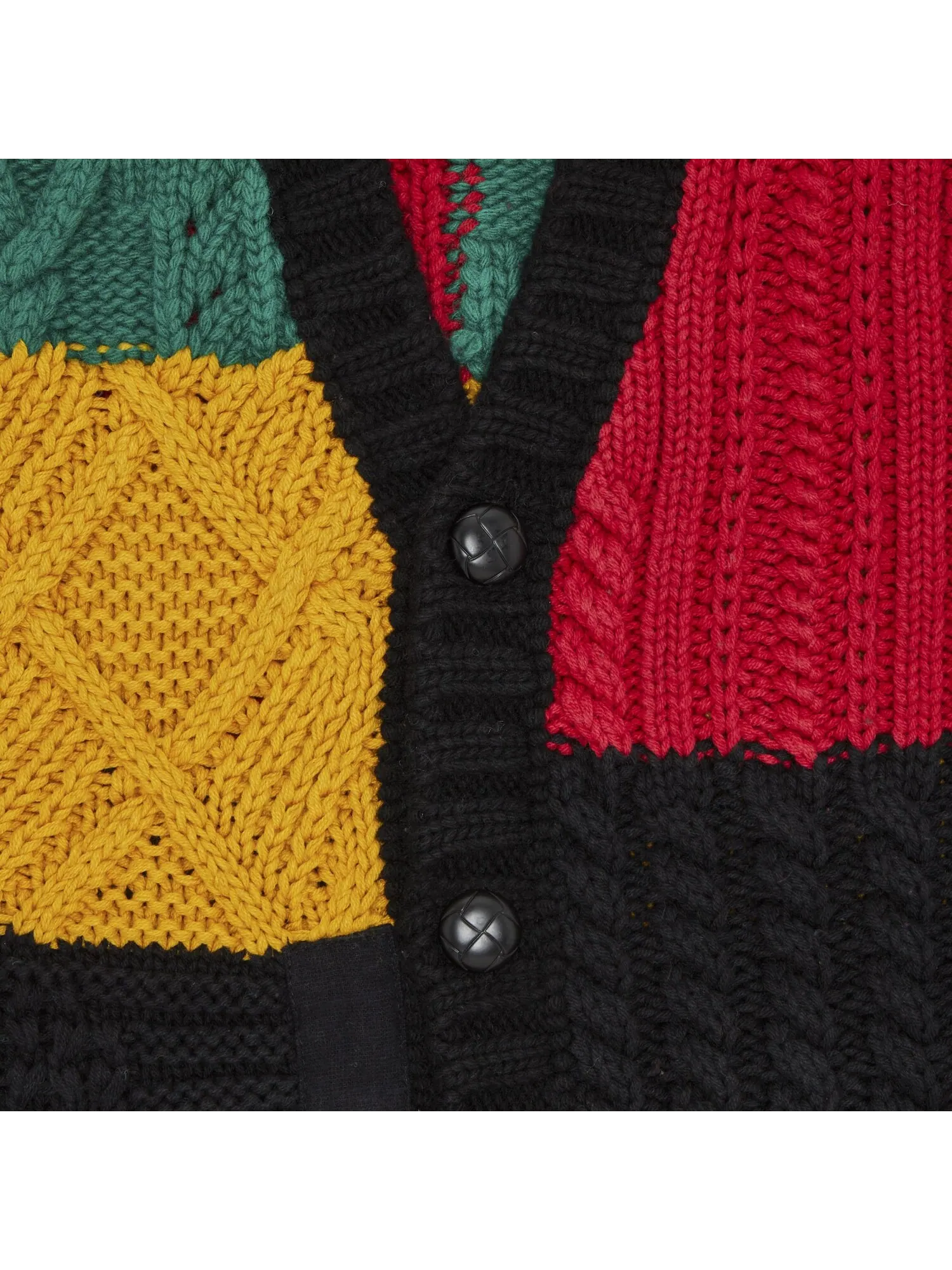 Кардиган вязанной вязки Supreme Patchwork — изображение 3 из 3, черный