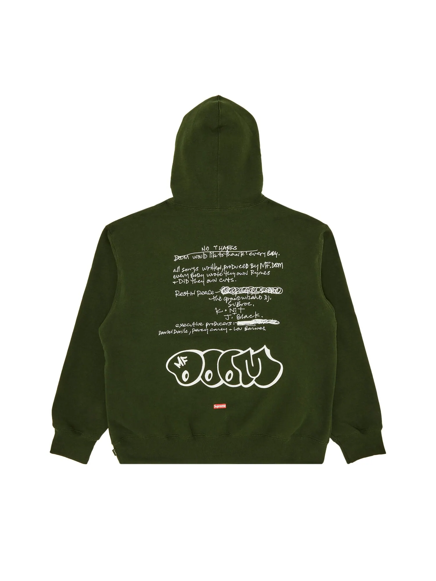 Толстовка с капюшоном Supreme MF DOOM Темно-оливковая — изображение 2 из 3, темный оливковый