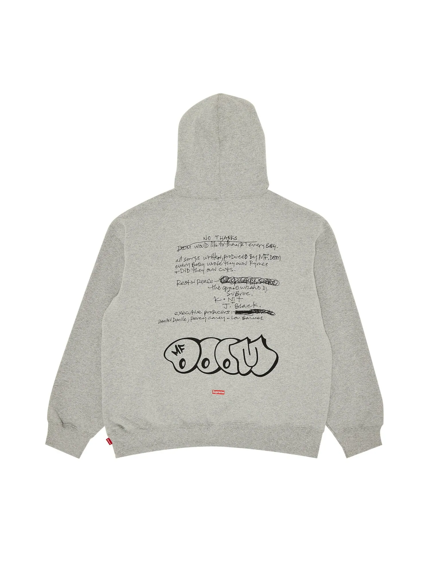 Толстовка с капюшоном Supreme MF DOOM Heather Grey — изображение 2 из 3, серый